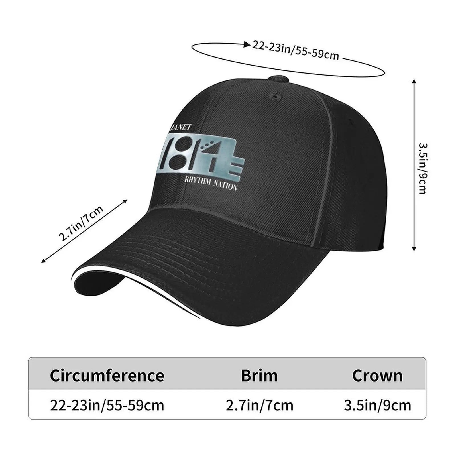 Rhythm Nation 1814 - badge pin - (Janet Jackson) Baseball Cap Horse Hat custom caps Golf Hat Baseball Men Women's