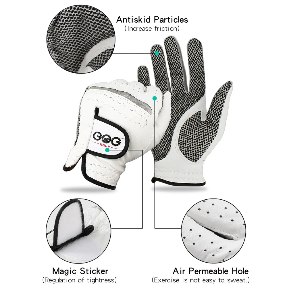 Sheepskin Leather Golf Glove — Anti-Slip Grip